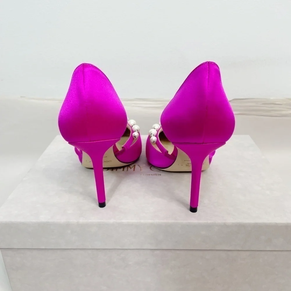 JIMMY CHOO Aurelie Satin Pumps - Picture 6 of 10